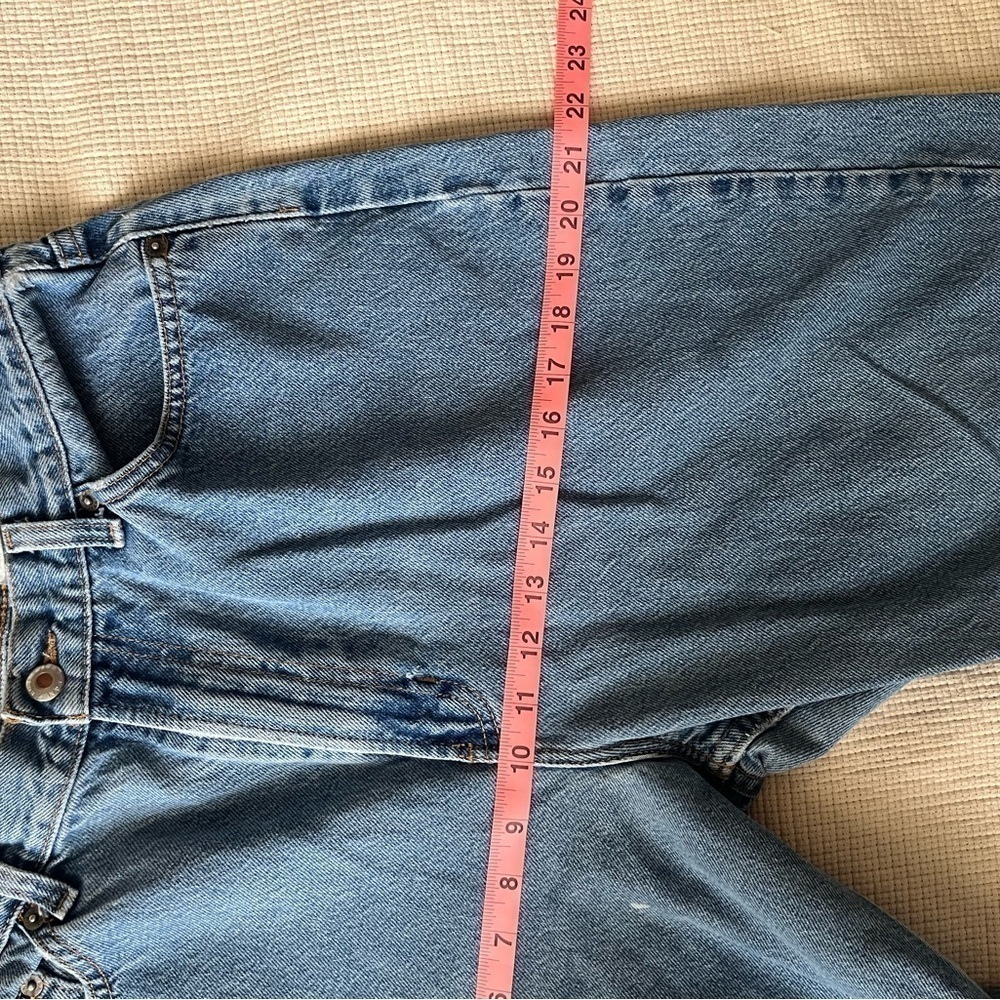 Vintage 90s Gap Reverse Tapered Jeans Womens 14 Ankle Blue Denim Made USA - Picture 13 of 16